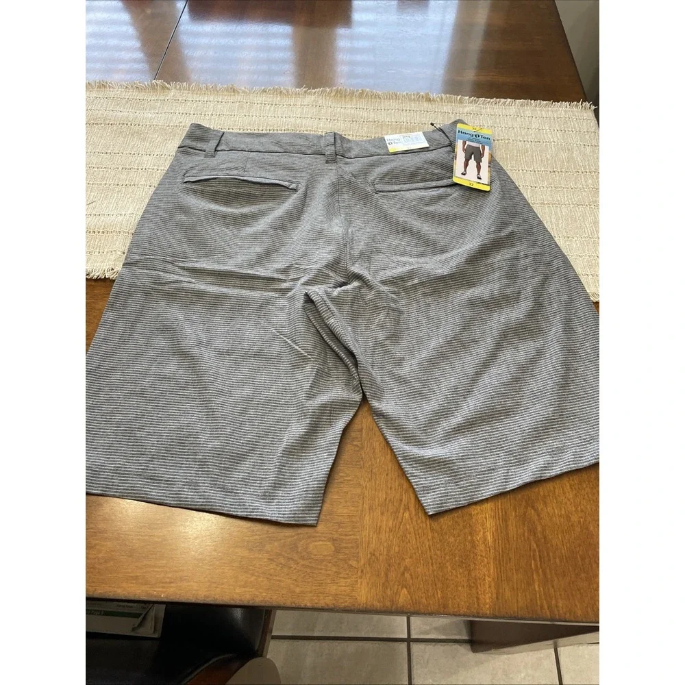 HANG TEN MEN'S QUICK DRY HYBRID 4WAY STRETCH‎  SHORTS(DARK CHARCOAL 32 )NWT